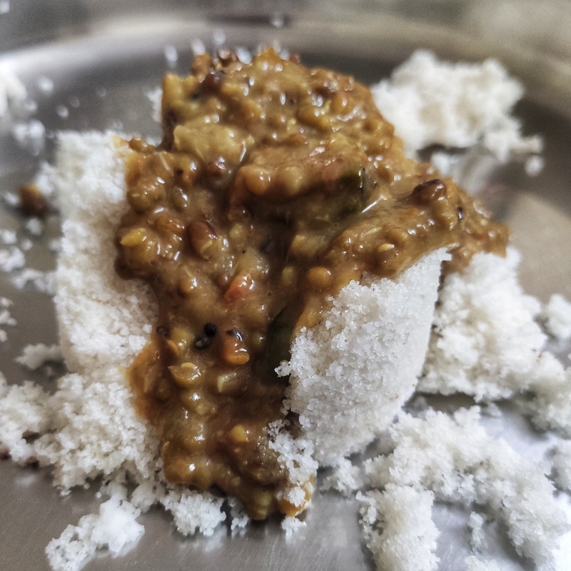 Puttu with Green Gram Curry